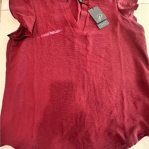 Adrianna Papell Deep Red Blouse